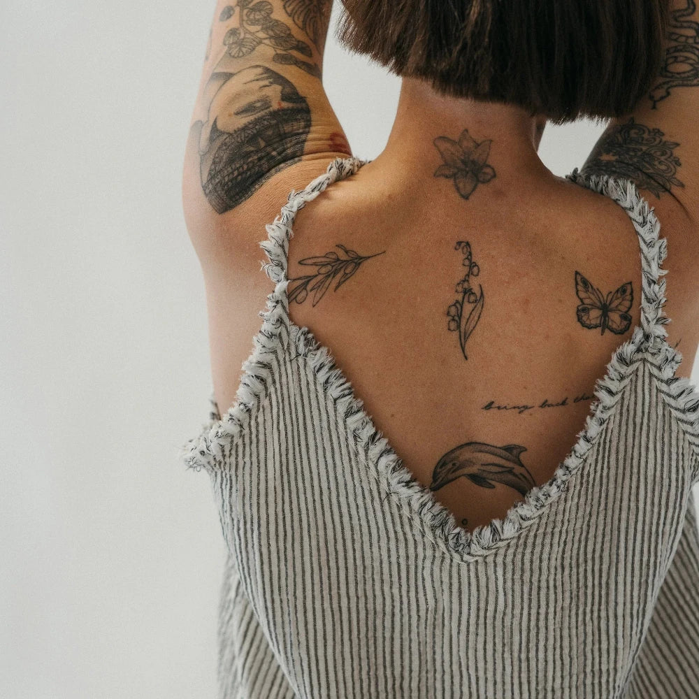 Crinkle Strappy Top - Stripe (O/S)