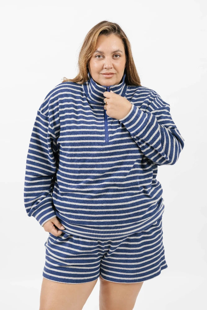 Kaitlyn Terry Top - Grey/Navy