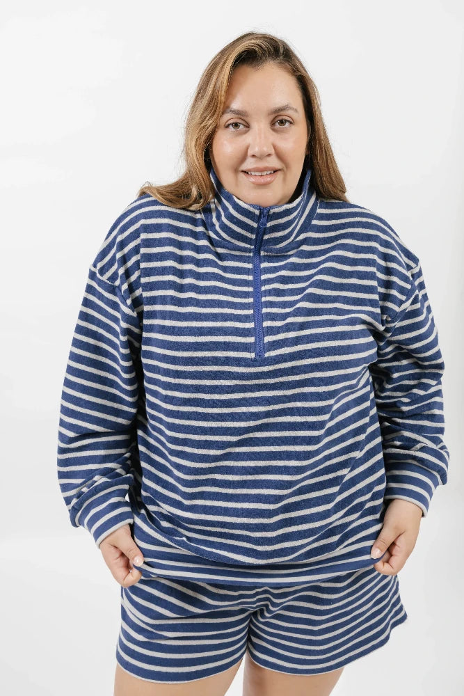 Kaitlyn Terry Top - Grey/Navy