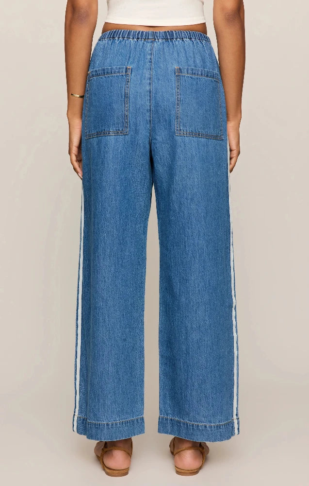 The Sideline Denim Track Pant - Dreamstate