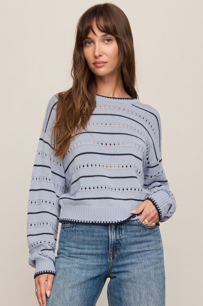 Darby Stripe Sweater - Skyline