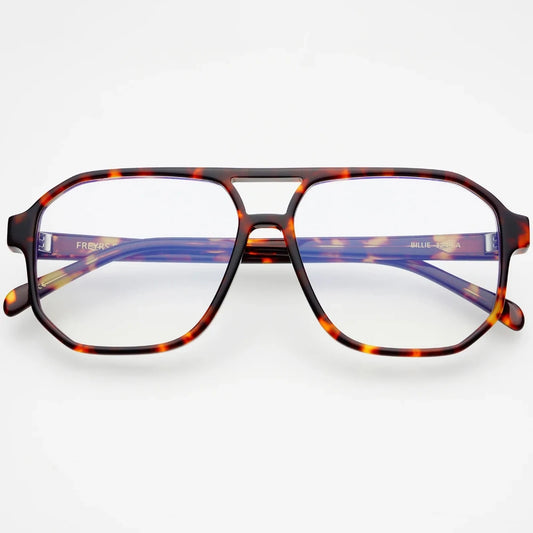 Billie Blue Light Glasses - Amber Tortoise