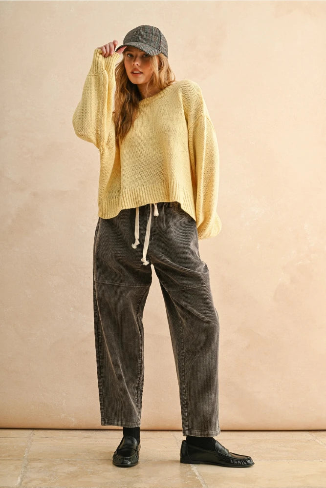 Corduroy Pants - Washed Brown