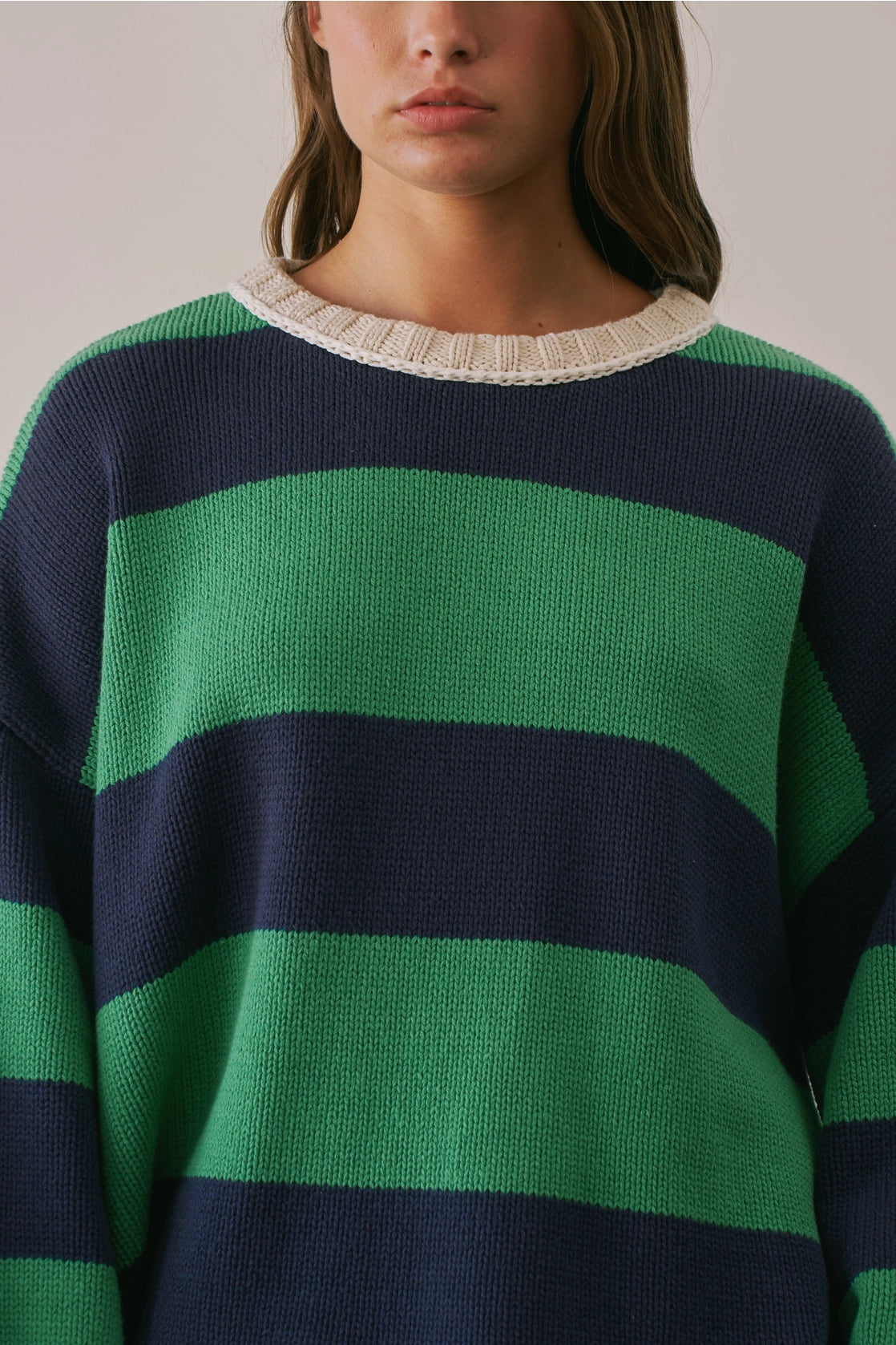 Striped Sweater - Green/Navy