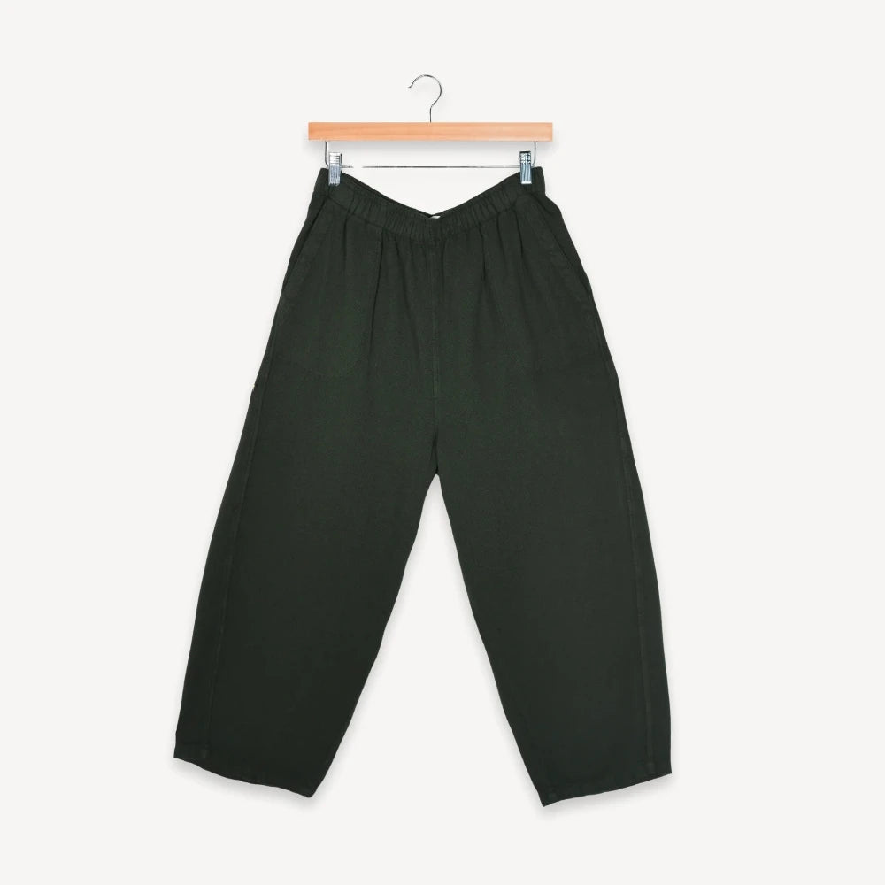 Loft Cotton Barrel Pant - Forest (O/S)