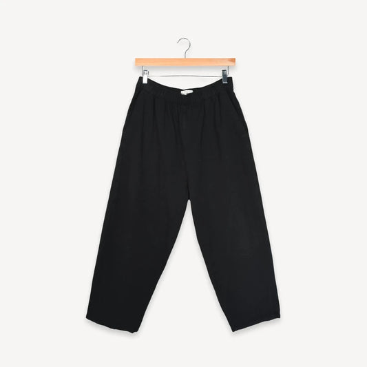 Loft Cotton Barrel Pant - Black (O/S)