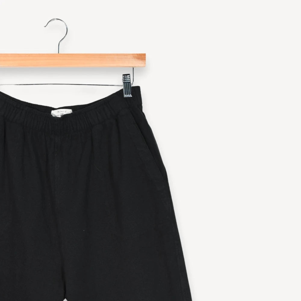 Loft Cotton Barrel Pant - Black (O/S)