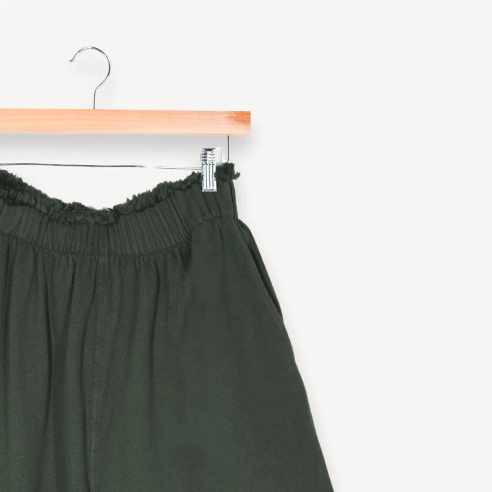 Loft Cotton Palazzo Pant - Forest (O/S)