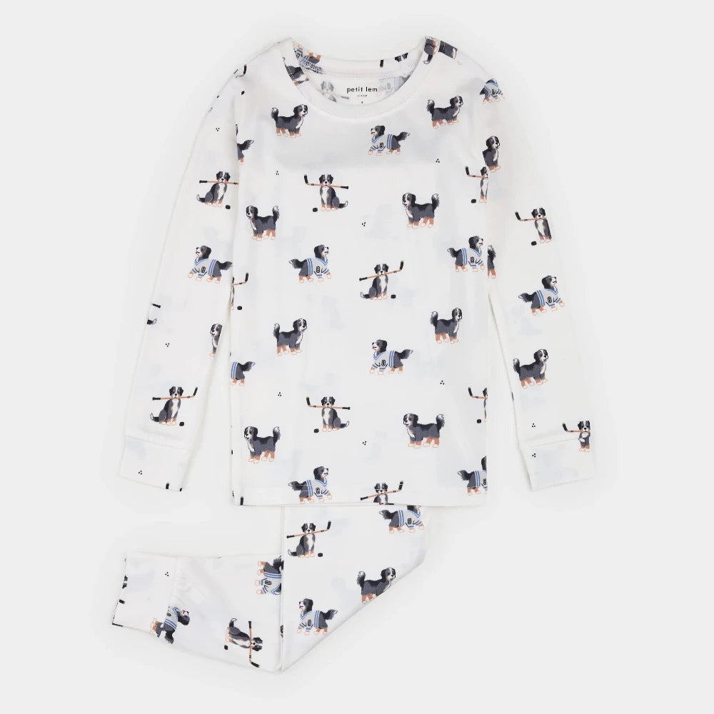 Two Piece Pajama Set - Hockey Dogs