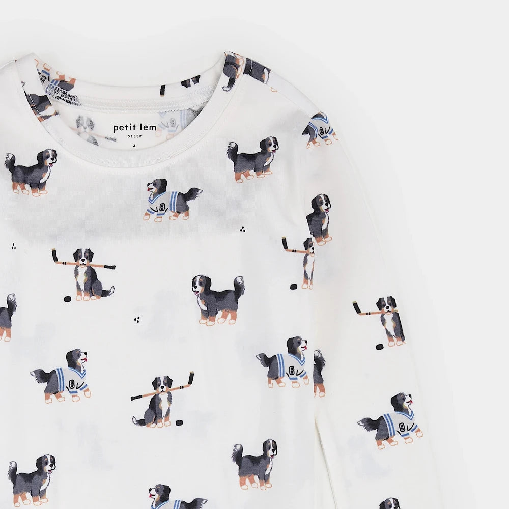 Two Piece Pajama Set - Hockey Dogs