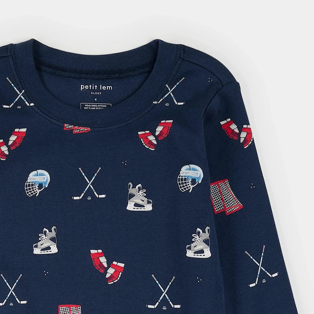 Two Piece Pajama Set - Hockey