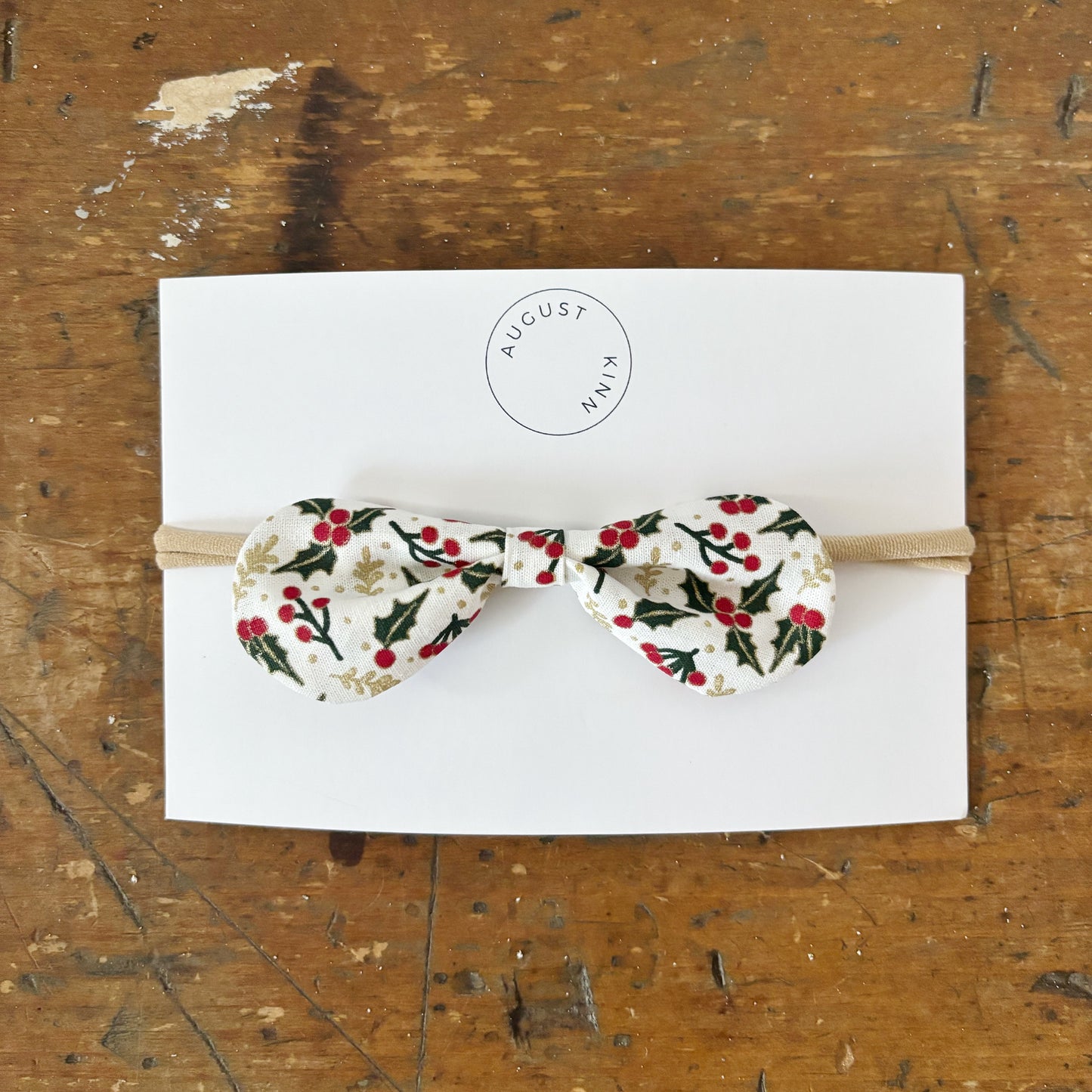 Baby Round Bow Headband - Holly