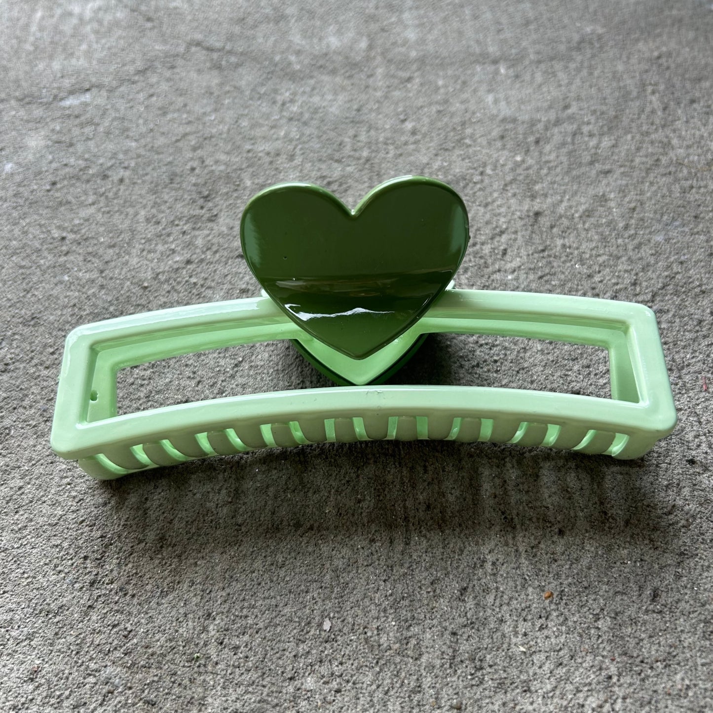 Heart Hair Clip - Green