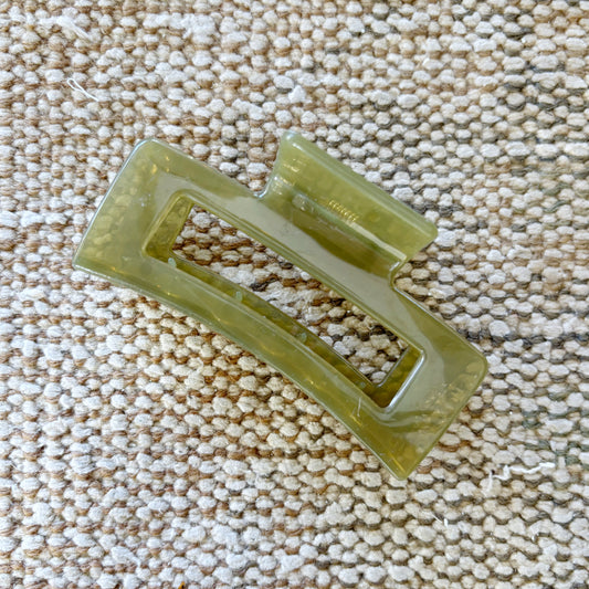 Large Jelly Hair Clip - Green