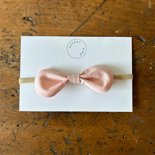 Baby Round Bow Headband - Dusty Pink