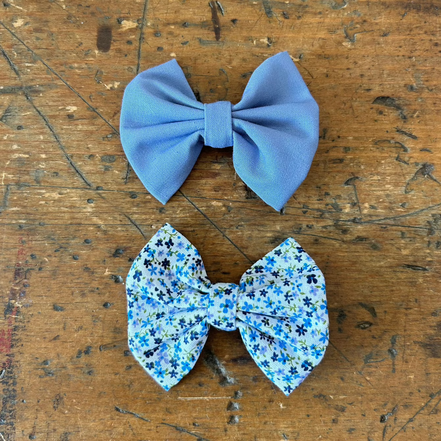 Bow Clips - Chambray / Floral