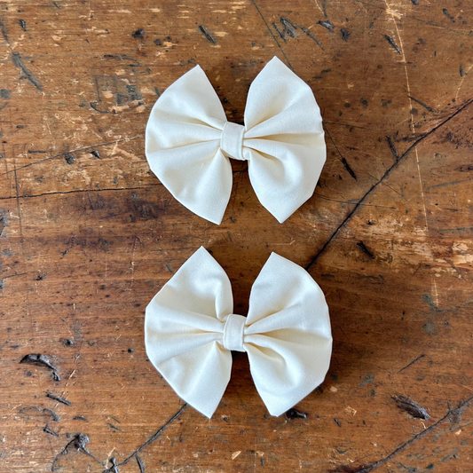 Bow Clips - Cream