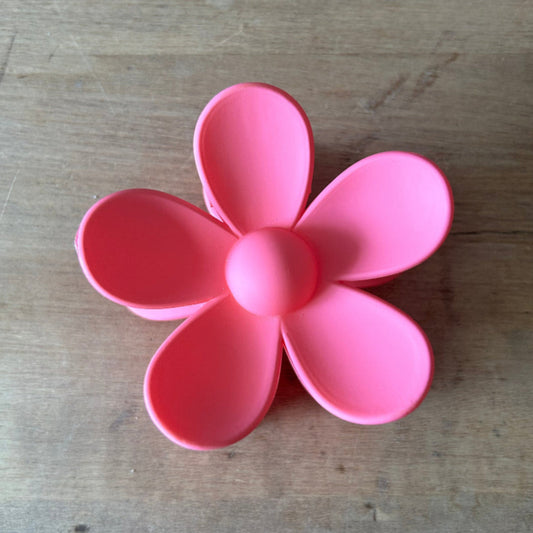 Flower Claw Clip - Bright Pink