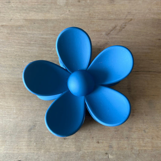 Flower Claw Clip - Navy