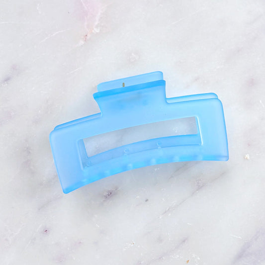 Frosted Hair Clip - Cotton Candy Blue