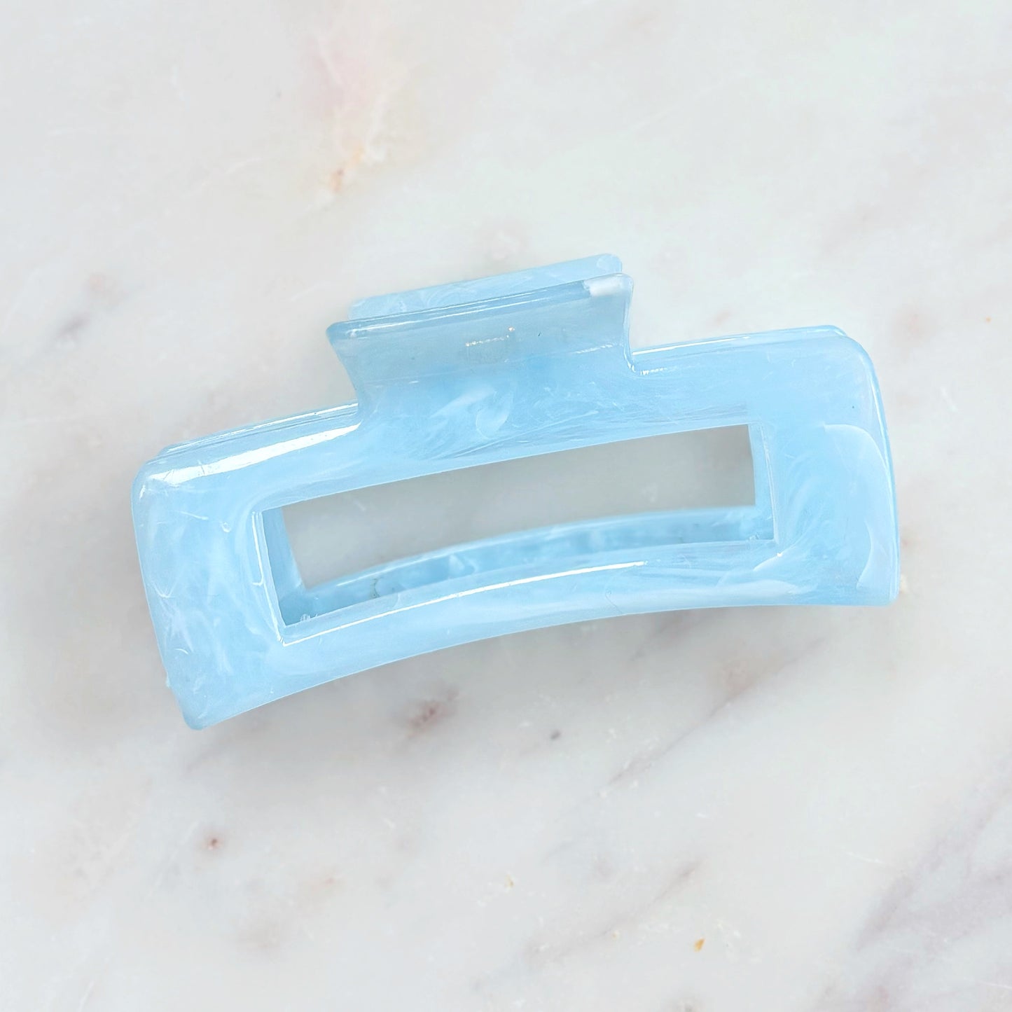 Marbled Hair Clip - Soft Blue