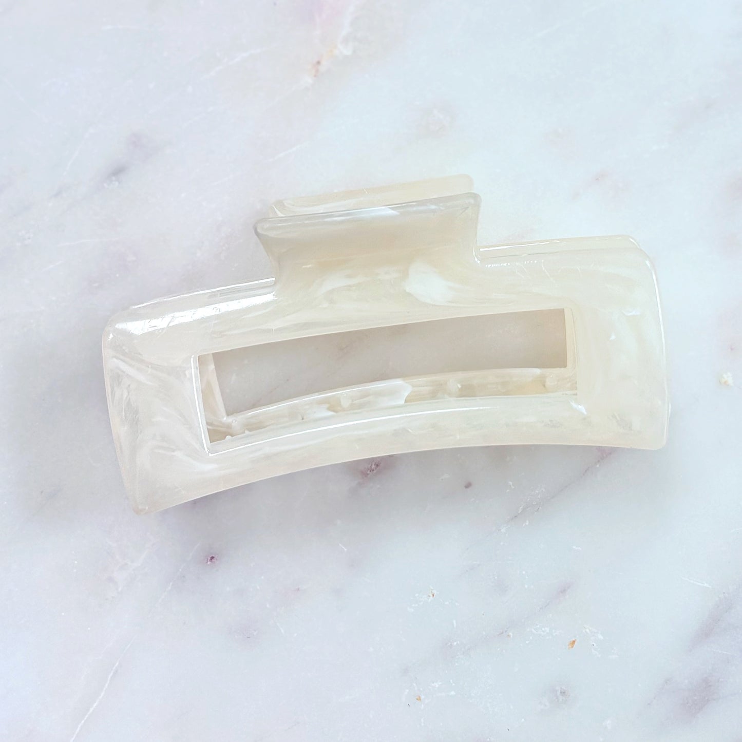 Marbled Hair Clip - Vanilla