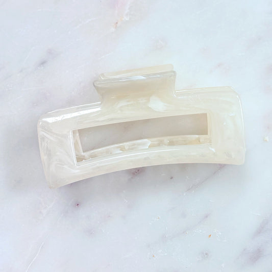 Marbled Hair Clip - Vanilla