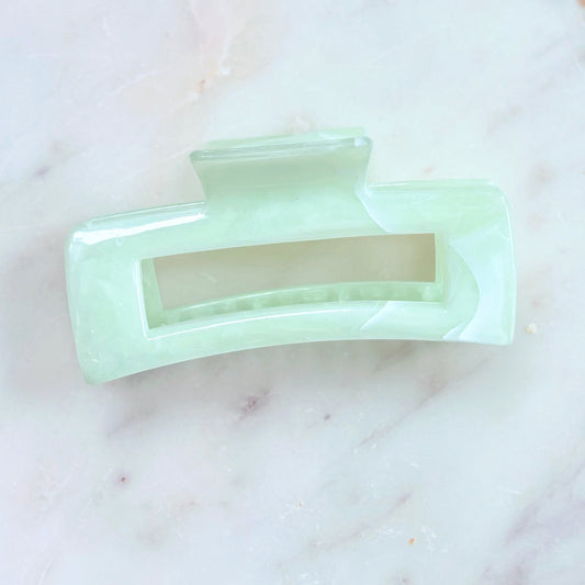 Marbled Hair Clip - Mint Cream
