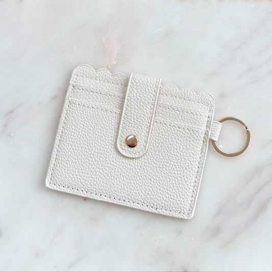 Scalloped Card Wallet - Cream