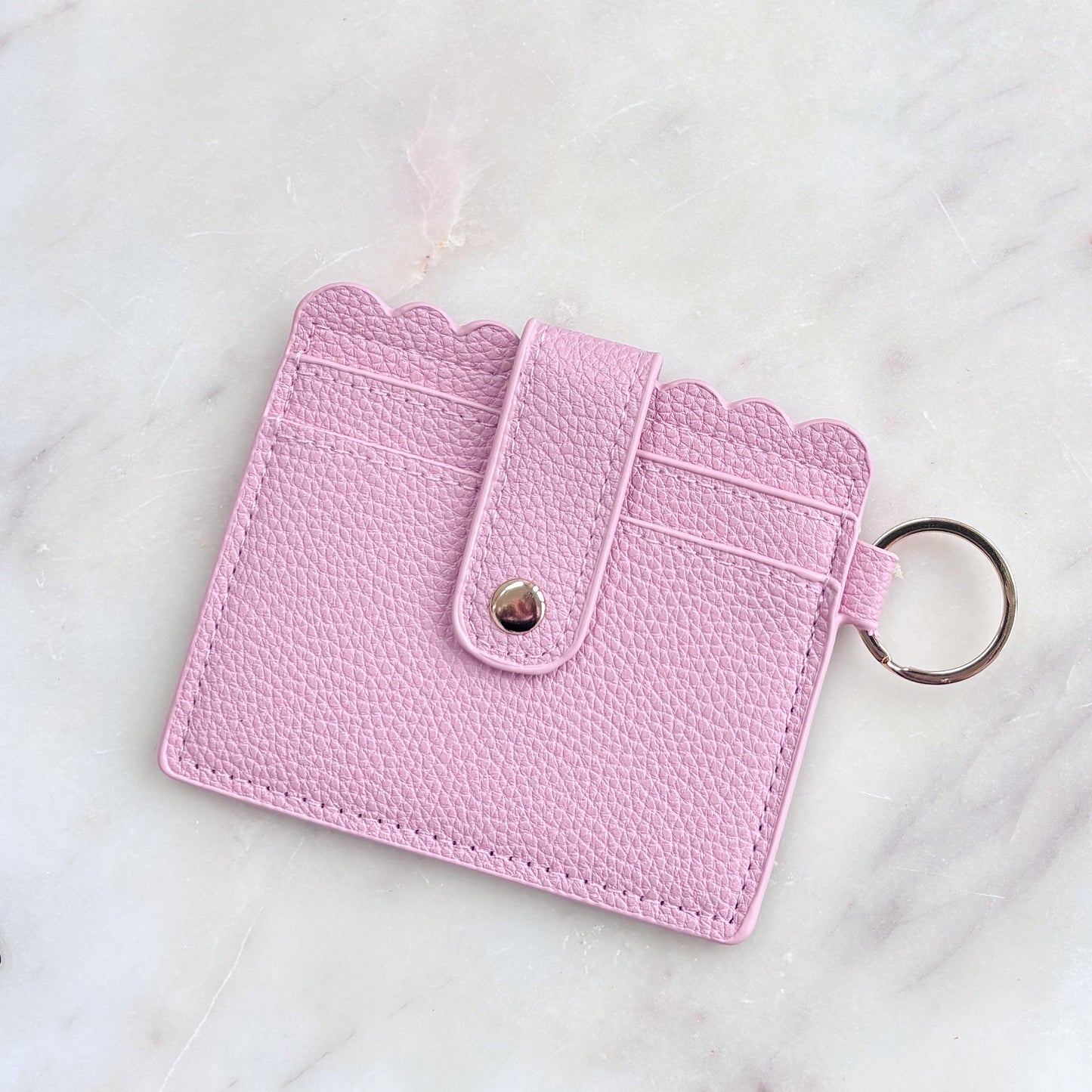 Scalloped Card Wallet - Peony