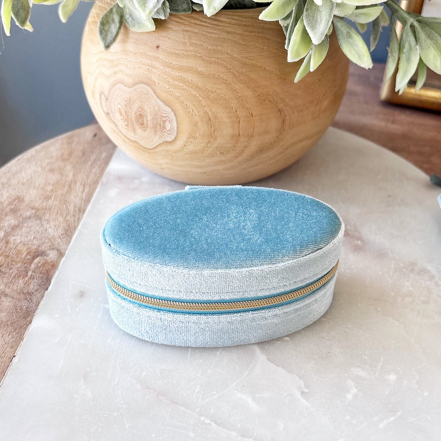 Oval Jewelry Case - Powder Blue