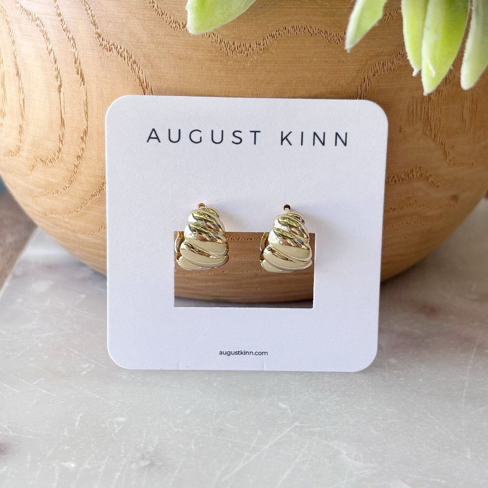 Gold French Spiral Earrings