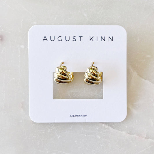 Gold French Spiral Earrings