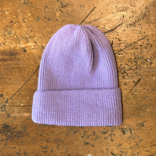 Ribbed Knit Hat - Lilac