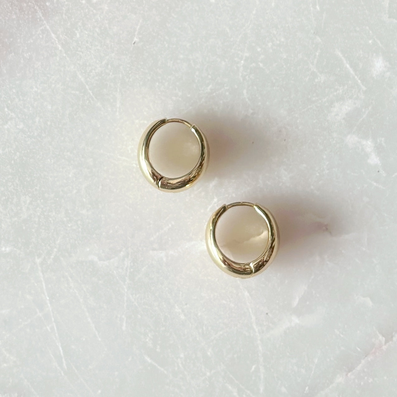 Gold Tapered Hoop Earrings