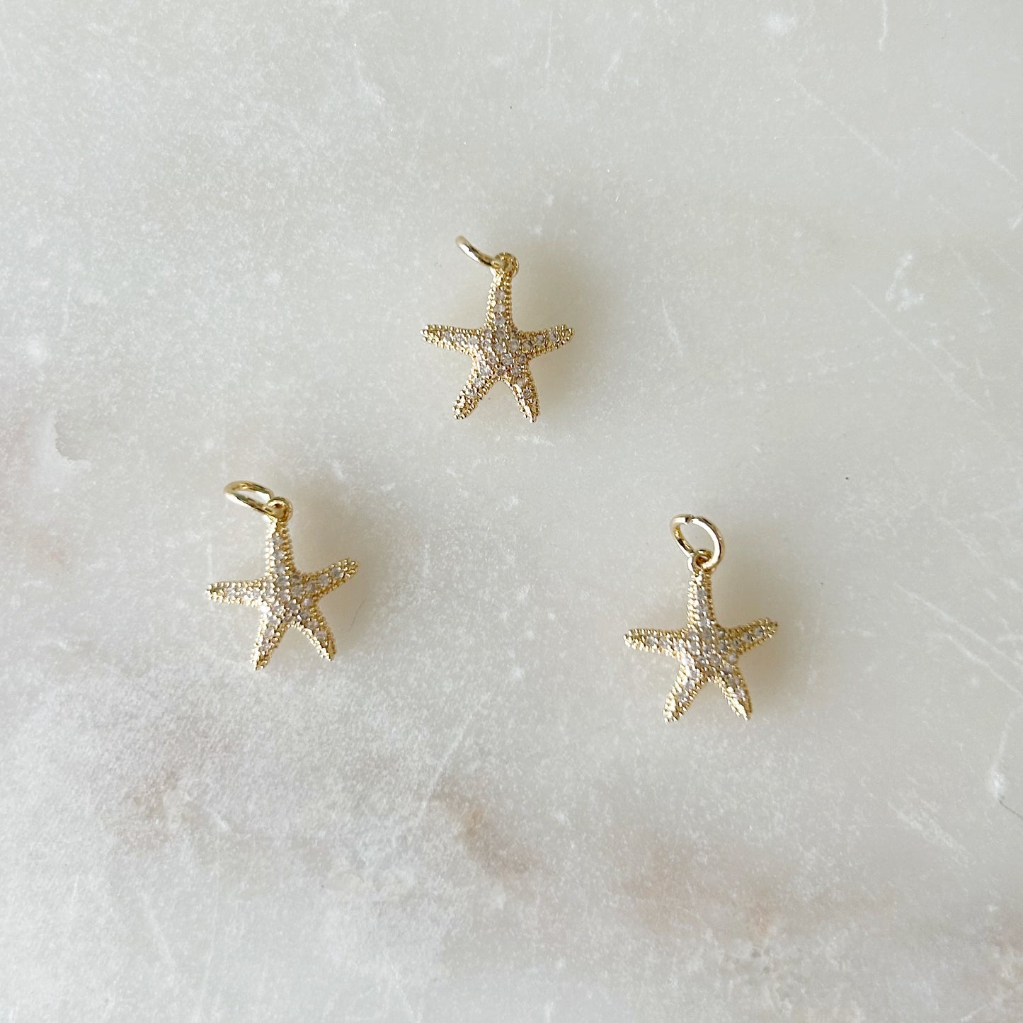 Pave Starfish Charm - Gold