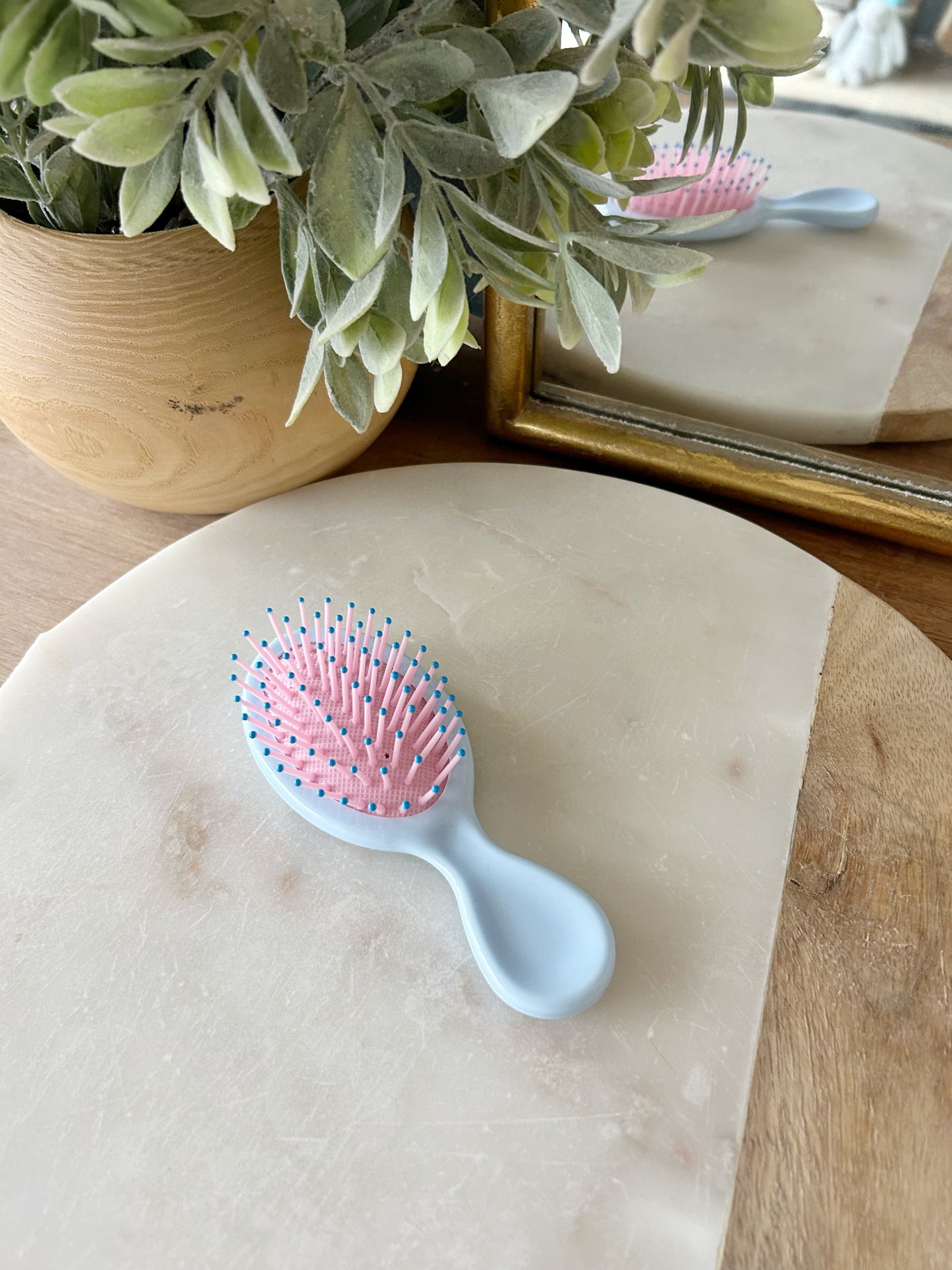 Mini Cushion Brush - Blue + Pink