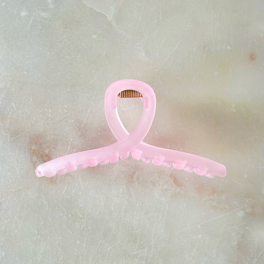 Frosted Twist Hair Clip - Strawberry Pink
