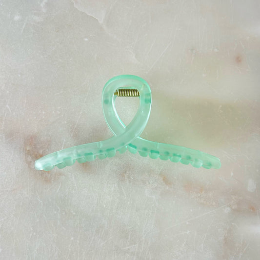 Frosted Twist Hair Clip - Lime