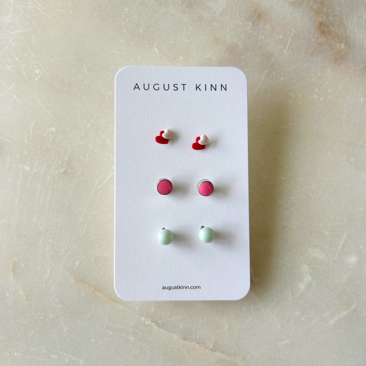 Stud Earrings 3 pack - Red Hearts