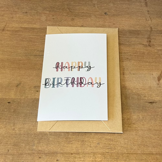 Card - Happy Birthday Calligraphy
