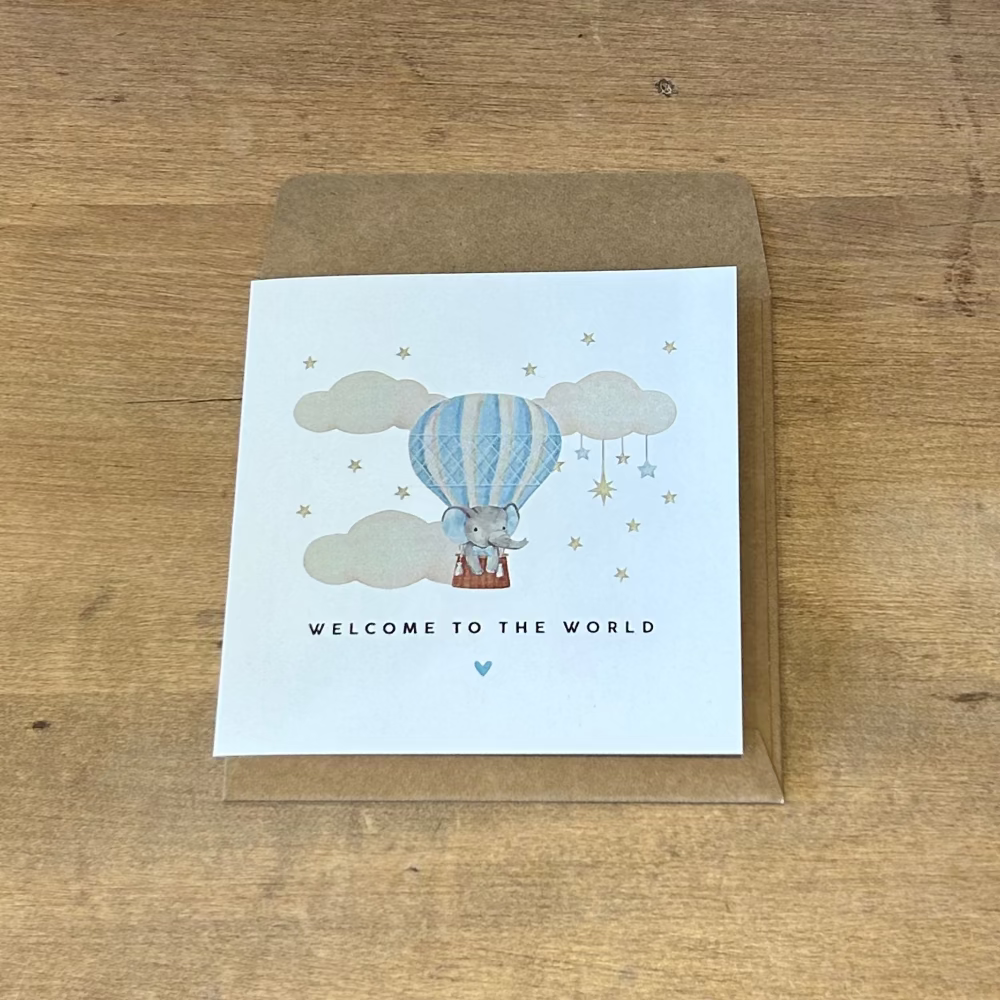 Card - Welcome To The World Elephant