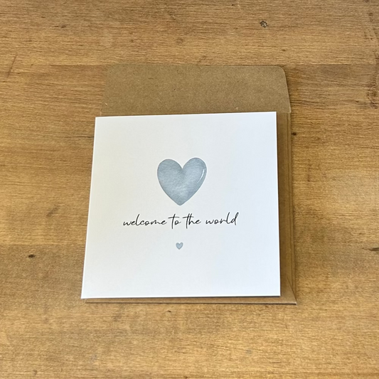 Card - Welcome To The World Blue Heart