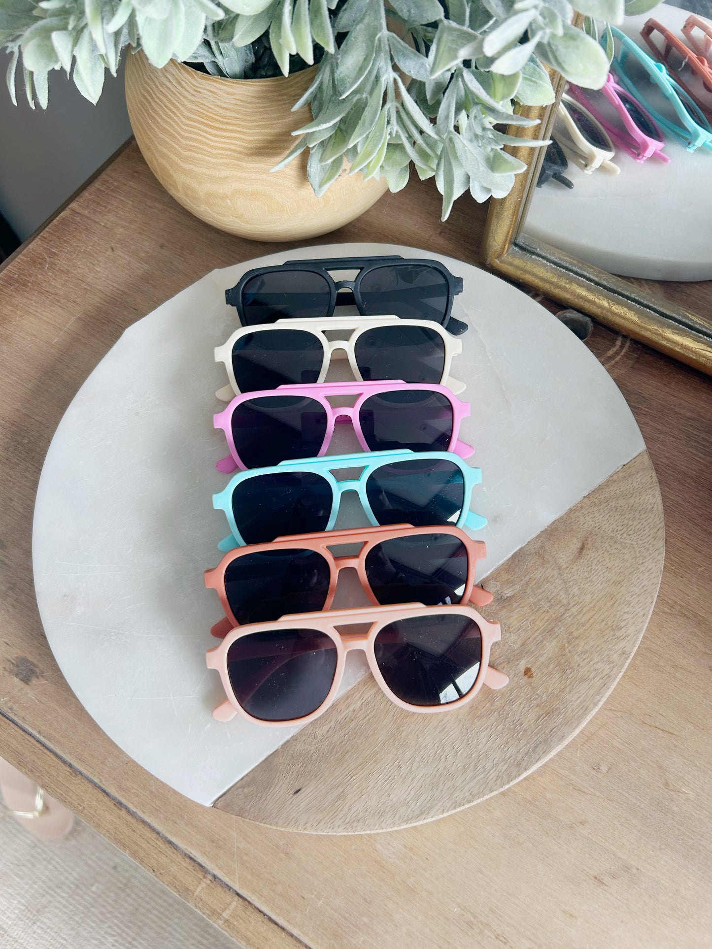 Toddler Aviator Sunglasses - Cream