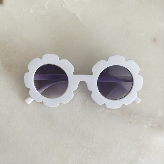 Toddler Flower Sunglasses - White