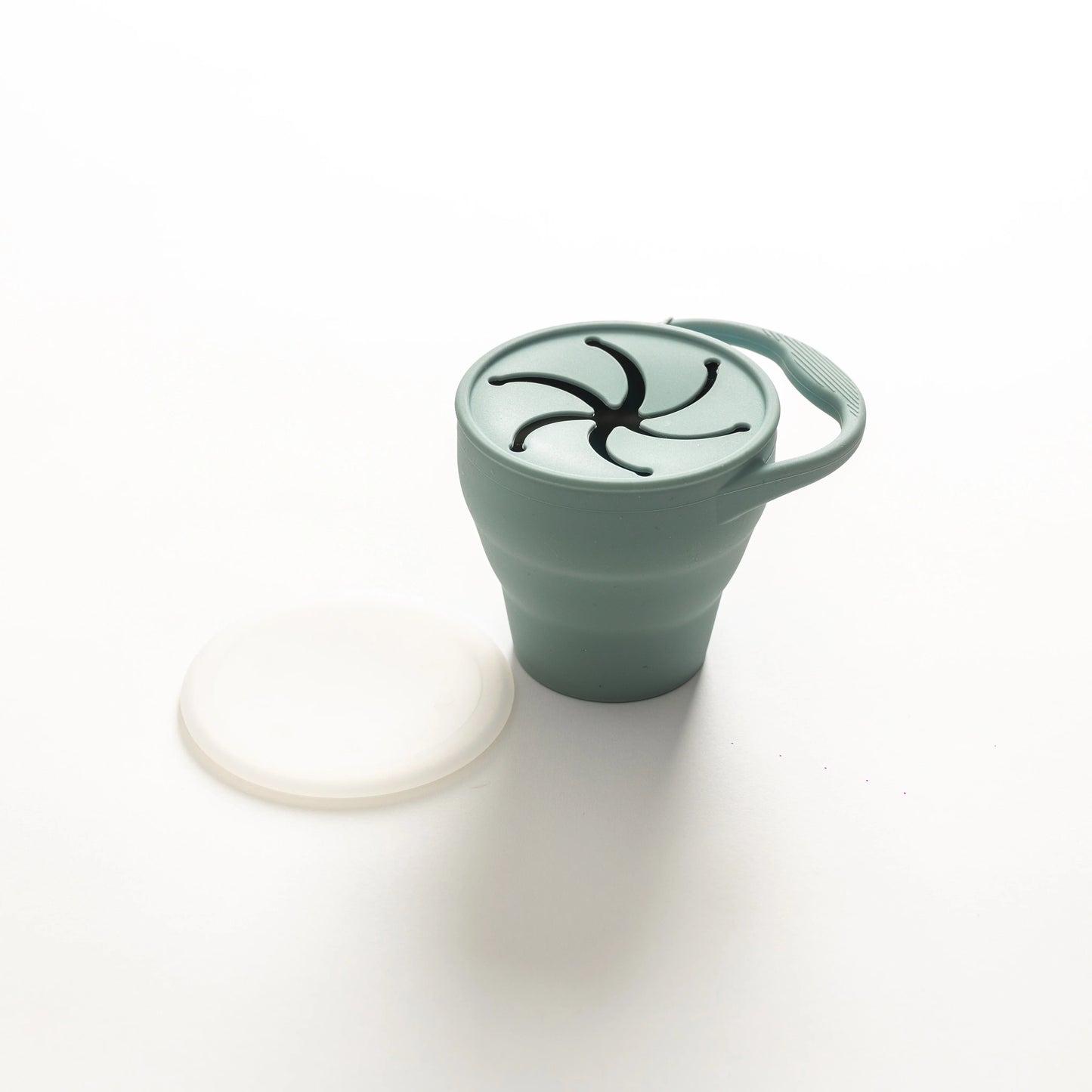 Lidded Silicone Snack Cup - Pale Blue