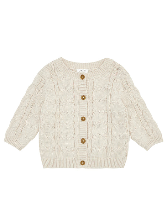 Cable Knit Cardigan - Creme