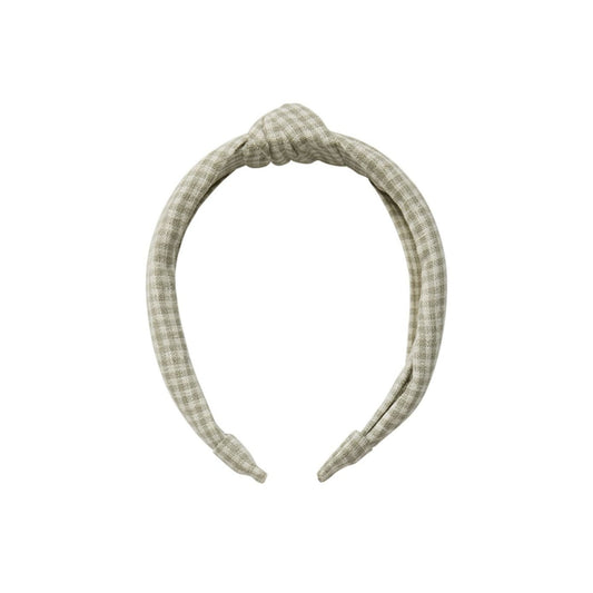 Knotted Headband - Sage Gingham