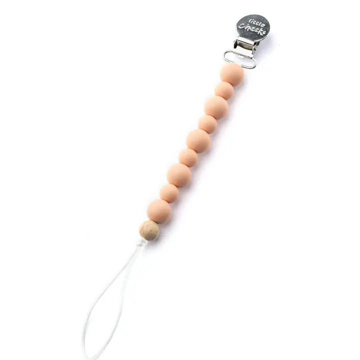 Silicone Pacifier Clip - Peach