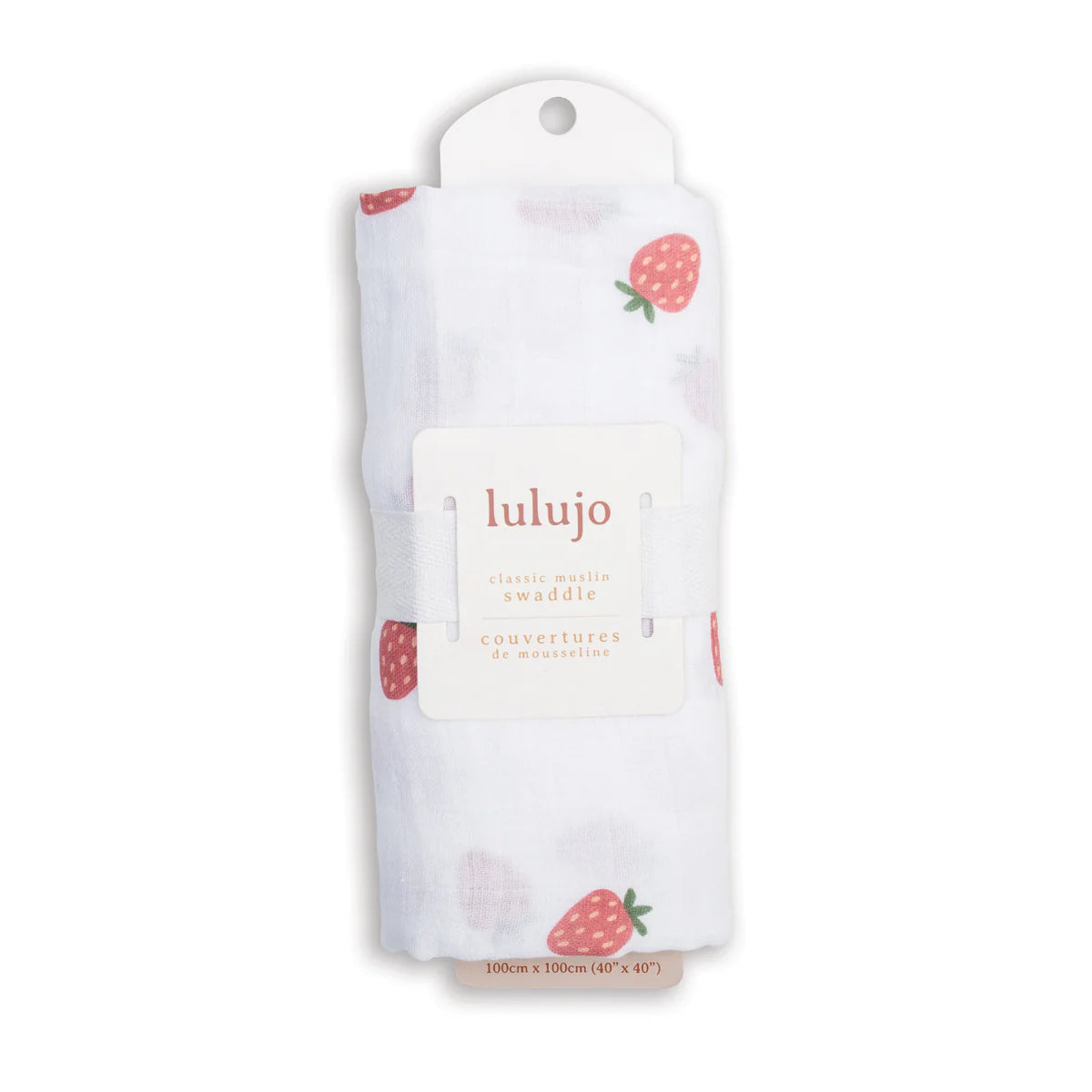 Cotton Muslin Swaddle - Strawberries